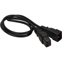 Шнур питания Lanmaster LAN-PP19L/20-1.0-BK C19-C20 проводник.:3x1.5мм2 1м 220В 16А черный