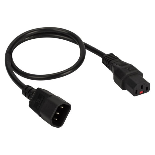 Шнур питания Lanmaster LAN-PP13L/14-0.5-BK C13-С14 проводник.:3x0.75мм2 0.5м 220В черный