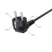 GCR PRO Удлинитель PROF черный, 20.0m, евровилка угловая Schuko - евророзетка, 3*1,5mm, медь, GCR-56426