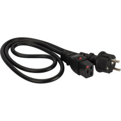 Шнур питания Lanmaster LAN-PP19L/SH-5.0-BK C19-Schuko проводник.:3x1.5мм2 5м 220В 16А черный