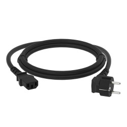 GCR Кабель питания PROF 0.5m, Евровилка угловая - С13, 3*1,0mm, черный, GCR-54374