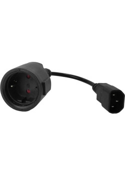 Шнур питания Lanmaster LAN-PPS/14-0.2-BK Schuko-С14 проводник.:3x0.75мм2 0.2м 220В 10А (упак.:1шт) черный
