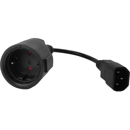Шнур питания Lanmaster LAN-PPS/14-0.2-BK Schuko-С14 проводник.:3x0.75мм2 0.2м 220В 10А (упак.:1шт) черный