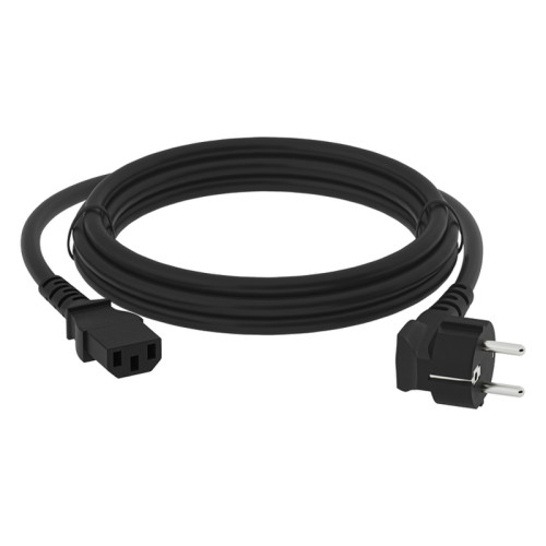 GCR PRO Кабель питания PROF 10.0m, евровилка угловая Schuko - С13, 3*1,5mm, медь, GCR-55094