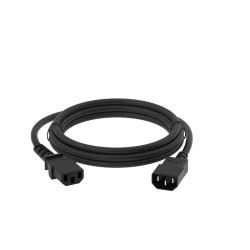 GCR Кабель питания удлинитель 1.0m, С13 - С14, черный, 3*0,75mm