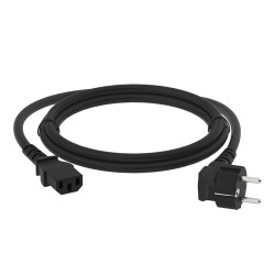 GCR Кабель питания 0.5m, Евровилка угловая - С13, 3*0,75mm, черный, GCR-54240