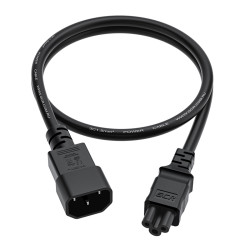 GCR Кабель питания PROF 5.0m, С14 - С5, черный, 3*1,5mm, GCR-55970