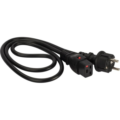 Шнур питания Lanmaster LAN-PP19L/SH-0.5-BK C19-Schuko проводник.:3x1.5мм2 0.5м 220В 16А черный