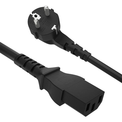 GCR Кабель питания 5.0m, Евровилка угловая - С13, 3*0,5mm, черный, GCR-54371