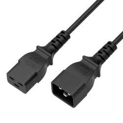 GCR PRO Кабель питания PROF 10.0m, С19 - С20, черный, 3*1,5mm, медь, GCR-56621
