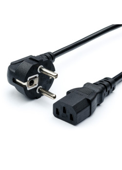 Кабель питания GoPower евровилка CEE 7/7-C13 1.2м ПВХ 0.75мм черный (1/10/200)
