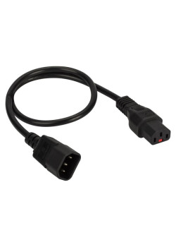 Шнур питания Lanmaster LAN-PP13L/14-1.0-BK C13-С14 проводник.:3x0.75мм2 1м 220В черный