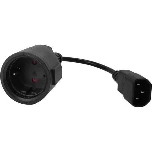 Шнур питания Lanmaster LAN-PPS/14-0.2-BK Schuko-С14 проводник.:3x0.75мм2 0.2м 220В 10А (упак.:1шт) черный