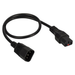 Шнур питания Lanmaster LAN-PP13L/14-0.5-BK C13-С14 проводник.:3x0.75мм2 0.5м 220В черный