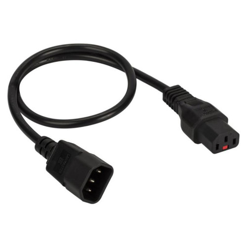 Шнур питания Lanmaster LAN-PP13L/14-0.5-BK C13-С14 проводник.:3x0.75мм2 0.5м 220В черный