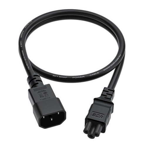 GCR Кабель питания PROF 2.0m, С14 - С5, черный, 3*1,5mm, GCR-55968