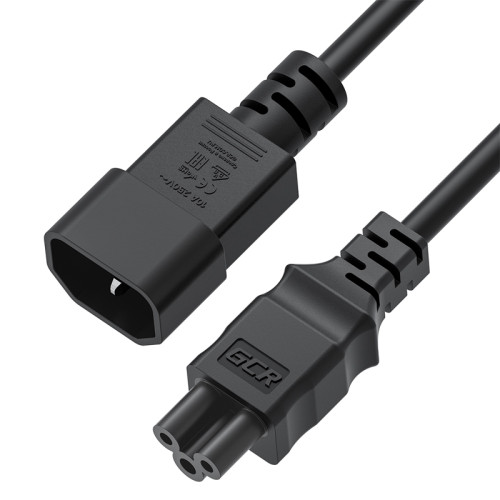 GCR Кабель питания 0.15m, С14 - С5, черный, 3*0,75mm, GCR-55918 GCR Кабель питания 0.15m, С14 - С5, черный, 3*0,75mm, GCR-55918