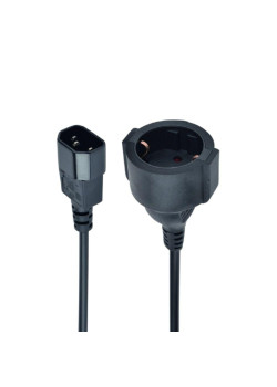 Кабель питания Cablexpert PC-SFC14M-01, 15 см, C14 - евророзетка (Schuko S23), 3*0.75 mm2, 10A (082860) (001473)