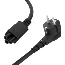 GCR Кабель питания для ноутбука 1.0m, Евровилка угловая - С5, черный, 3*0,5mm, GCR-54406