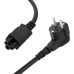GCR Кабель питания для ноутбука 1.0m, Евровилка угловая - С5, черный, 3*0,5mm, GCR-54406 GCR Кабель питания для ноутбука 1.0m, Евровилка угловая - С5, черный, 3*0,5mm, GCR-54406