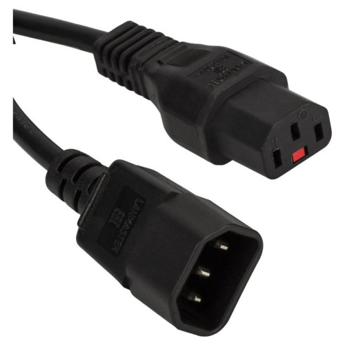 Шнур питания Lanmaster LAN-PP13L/14-0.5-BK C13-С14 проводник.:3x0.75мм2 0.5м 220В черный