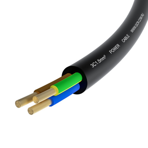 GCR Кабель питания PROF 0.15m, С14 - С5, черный, 3*1,5mm, GCR-55964