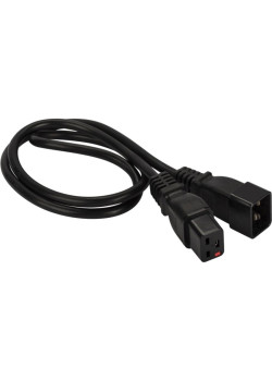 Шнур питания Lanmaster LAN-PP19L/20-0.5-BK C19-Schuko проводник.:3x1.5мм2 0.5м 220В 16А (упак.:1шт) черный