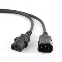 Кабель питания сист.блок-монитор Cablexpert PC-189-1-5M, 5м, C13-C14, Сечение провода 3x1кв.мм., черный, с заземлением {50} (792600)