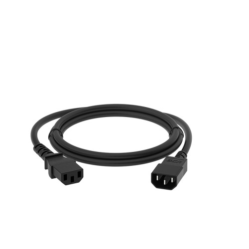 GCR Кабель питания PROF удлинитель 0.5m, С13 - С14, черный, 3*1,0mm, GCR-54334