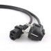 Кабель питания Cablexpert PC-186-1-5M, 5м, Schuko- C13, Сечение провода 3x1кв.мм, черный, с заземлением, пакет {50} (792617)