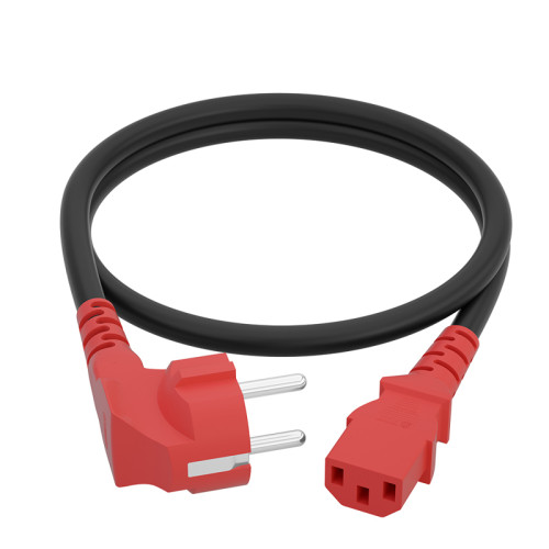 GCR PRO Кабель питания PROF 7.0m, евровилка угловая Schuko - С13, 3*1,0mm, медь, желтые коннекторы, GCR-55948