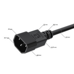 GCR Кабель питания 0.15m, С14 - С5, черный, 3*0,75mm, GCR-55918