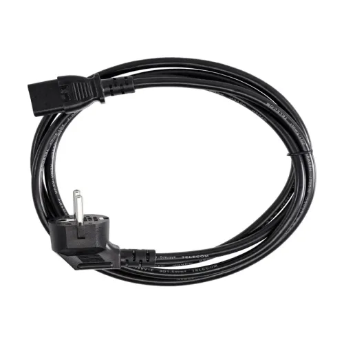Кабель/ Кабель комп - розетка 220V EU (угловой)<VDE> 3GX1,5mm2, 1,8m, медь, Telecom <TY021-CU1.5-1.8M>
