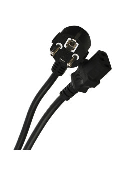 Кабель/ Кабель компьютер --> розетка 220V ( угловая Евровилка) <VDE> 3G*1.5mm2 VCOM <CE021-CU1.5-1.8> , 1,8м