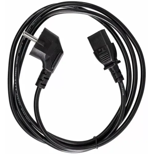 Кабель/ Кабель комп - розетка 220V EU (угловой)<VDE> 3GX0,75mm2, 1,8m, медь, Telecom <TY021-CU0.75-1.8M>