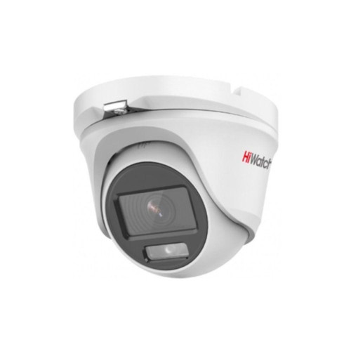 Камера видеонаблюдения Hiwatch 2Мп купольная HD-TVI камера ColorVu HiWatch DS-T203L(C) (2.8mm) с микрофоном TVI Камера, купольная