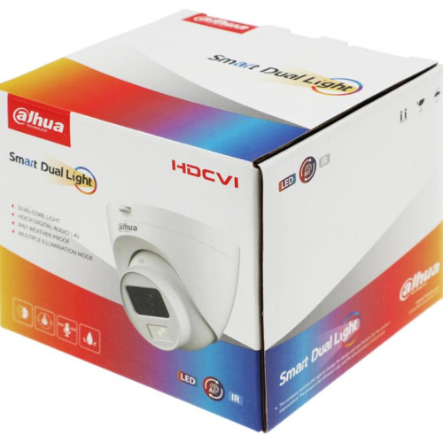 Камера видеонаблюдения аналоговая Dahua DH-HAC-HDW1200CLQP-IL-A-0280B- S6 2.8-2.8мм HD-CVI HD-TVI цв. корп.:белый (DH-HAC-HDW1200CLQP-IL-A-0280B)