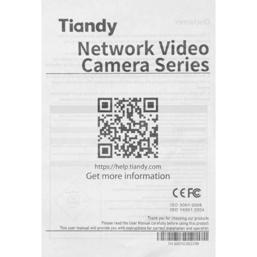 Камера видеонаблюдения IP Tiandy AK TC-C321N I3/E/Y/2.8mm/V2.0 2.8-2.8мм цв. (TC-C321N I3/E/Y/2.8/V2.0)
