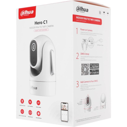 Камера видеонаблюдения IP Dahua DH-SD-H2C-0400B Wi-Fi 4-4мм цв. корп.:белый