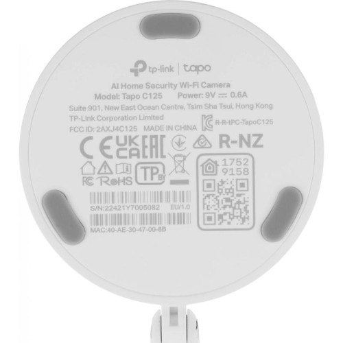 Камера видеонаблюдения IP TP-Link Tapo C125 Wi-Fi 2.45-2.45мм цв. корп.:белый Камера видеонаблюдения IP TP-Link Tapo C125 Wi-Fi 2.45-2.45мм цв. корп.:белый