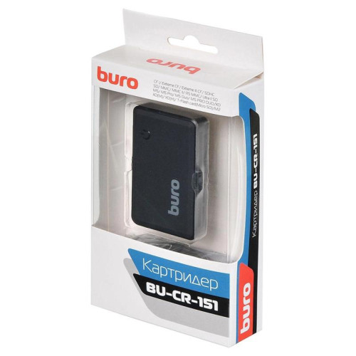 Устройство чтения карт памяти USB2.0 Buro BU-CR-151 черный