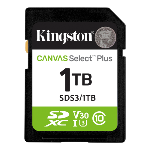 Флеш карта SDXC 1TB Kingston SDS3/1TB Canvas Select Plus V30 w/o adapter