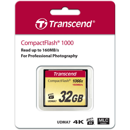 Карта памяти/ Transcend 32GB CompactFlash 1000x