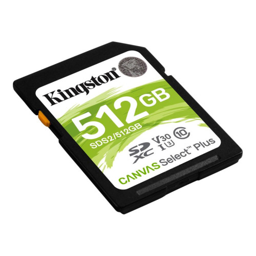 Карта памяти  Kingston 512GB SDXC Canvas Select Plus 100R C10 UHS-I U3 V30/ Kingston 512GB SDXC Canvas Select Plus 100R C10 UHS-I U3 V30