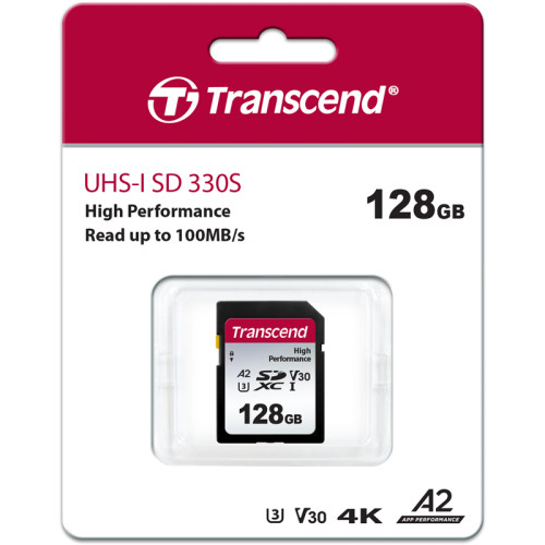 Карта памяти/ Transcend 128GB SD Card UHS-I U3 A2 V30