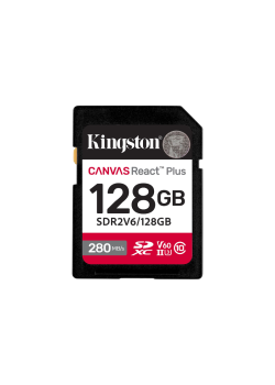 Карта памяти  Kingston 128GB SDXC Canvas React Plus UHS-II 280R/100W U3 V60/ Kingston 128GB SDXC Canvas  React Plus UHS-II 280R/100W U3 V60