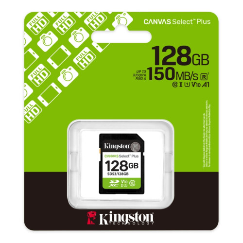 Флеш карта SDXC 128GB Kingston SDS3/128GB Canvas Select Plus V10 w/o adapter