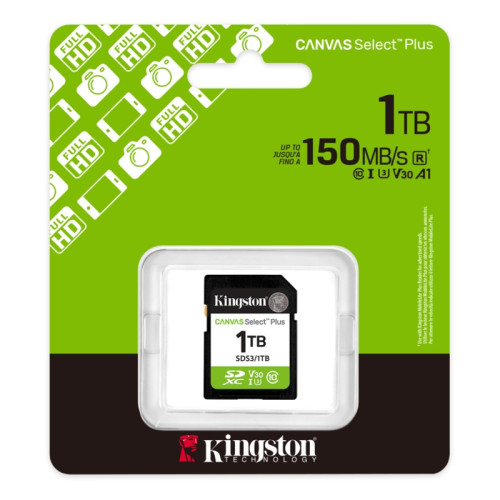 Флеш карта SDXC 1TB Kingston SDS3/1TB Canvas Select Plus V30 w/o adapter