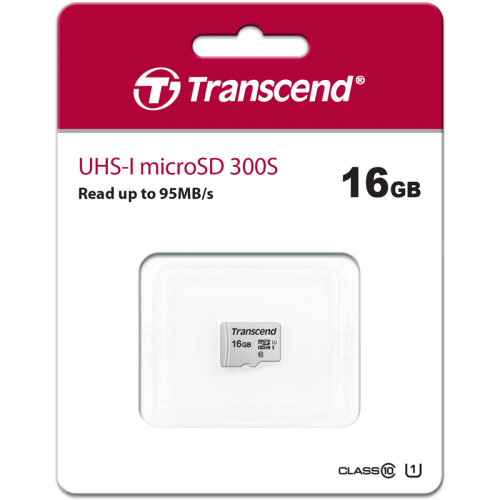 Карта памяти/ Transcend 16GB microSDHC Class 10 UHS-I U1 R95, W45MB/s without SD adapter