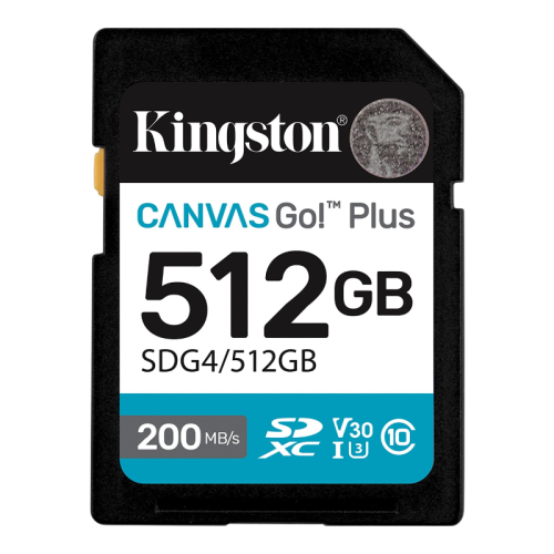 Карта памяти/ Kingston  512GB SDXC Canvas Go Plus Gen4 200MB/s C10 UHS-I U3 V30